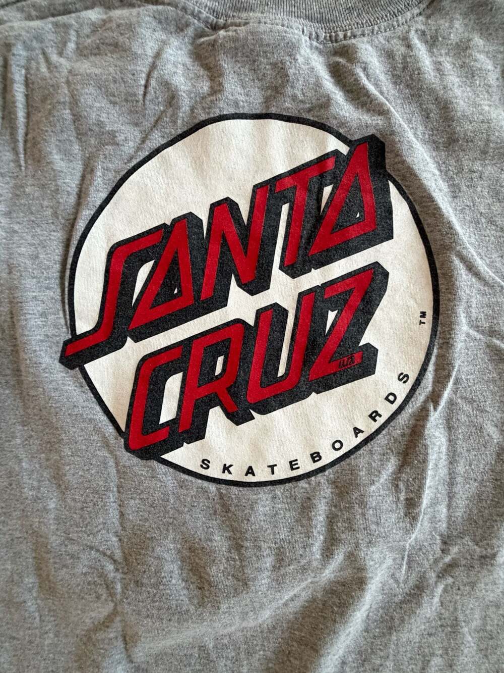 Santa Cruz Skateboards Classic Dot Logo Long Sleeve Grey T-Shirt - Picture 9 of 10